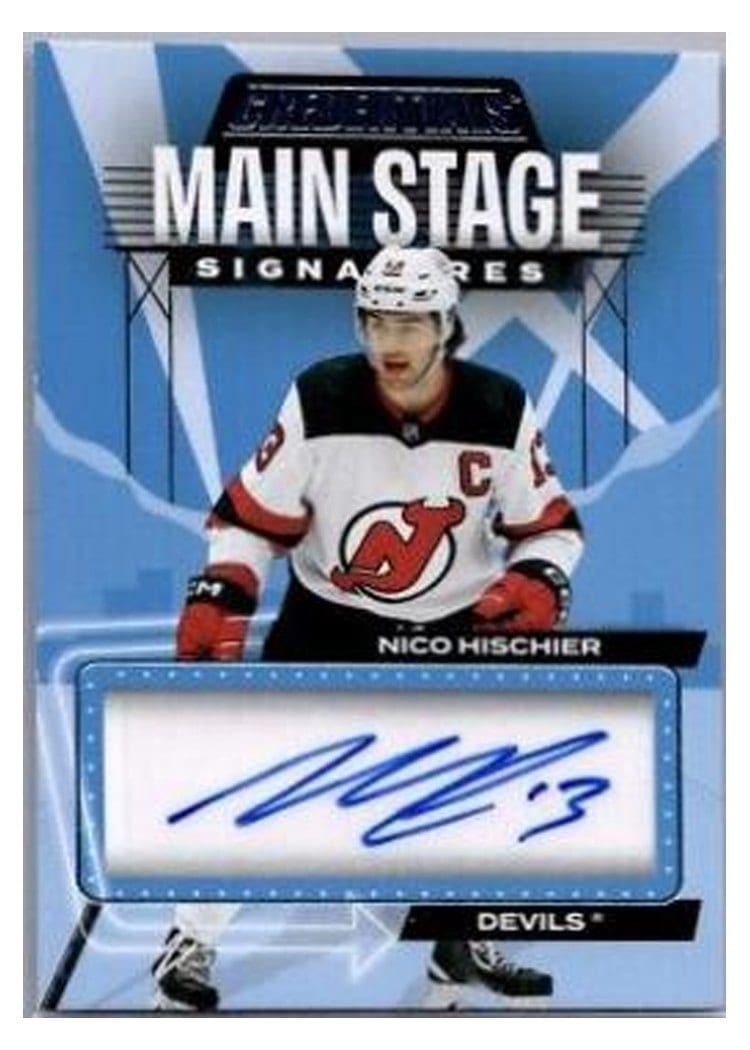 2023-24 Upper Deck Credentials Main Stage Signatures Nico Hischier #MS-NH card