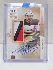 2023-24 Upper Deck Premier Acetate Star Autograph Patch Nico Hischier #AV-NH card