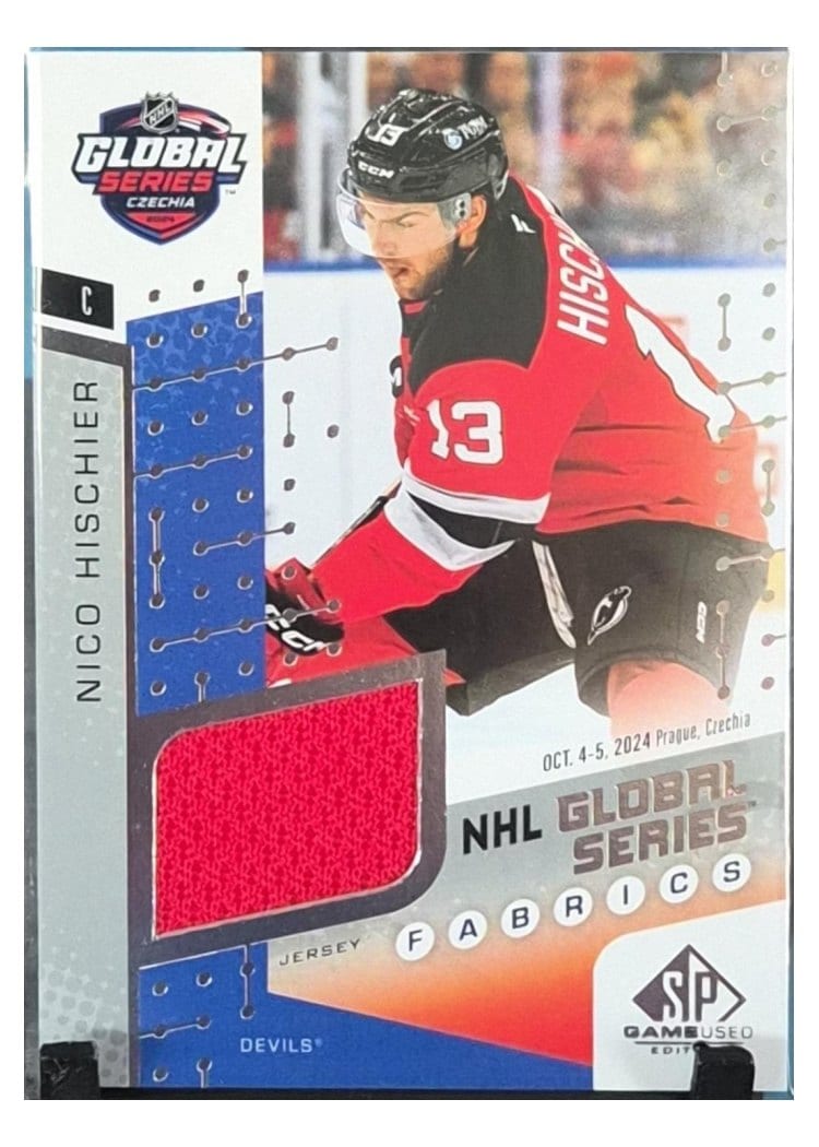 2025-26 SP Game Used 2024 Global Series Devils vs. Sabres Fabrics Nico Hischier #GSF1-1 card