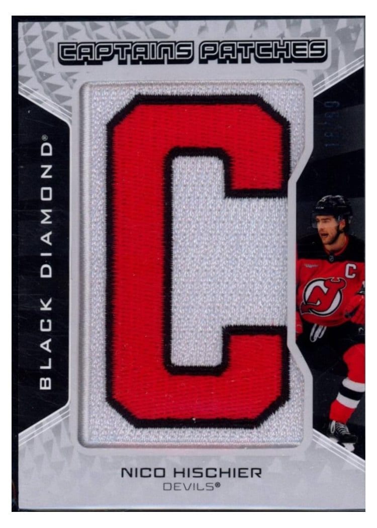 2025-26 Upper Deck Black Diamond Captains Patches Nico Hischier #CP-NH card