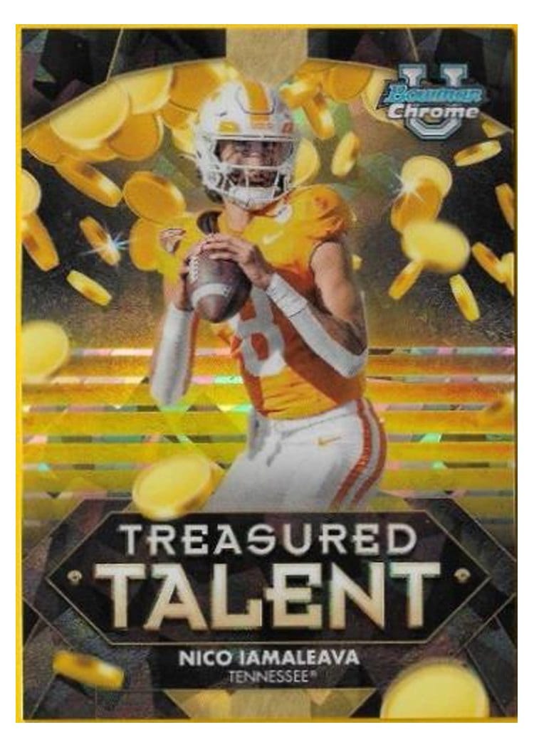 2024 Bowman University Chrome Sapphire Treasured Talent Set Nico Iamaleava #TT-5 card