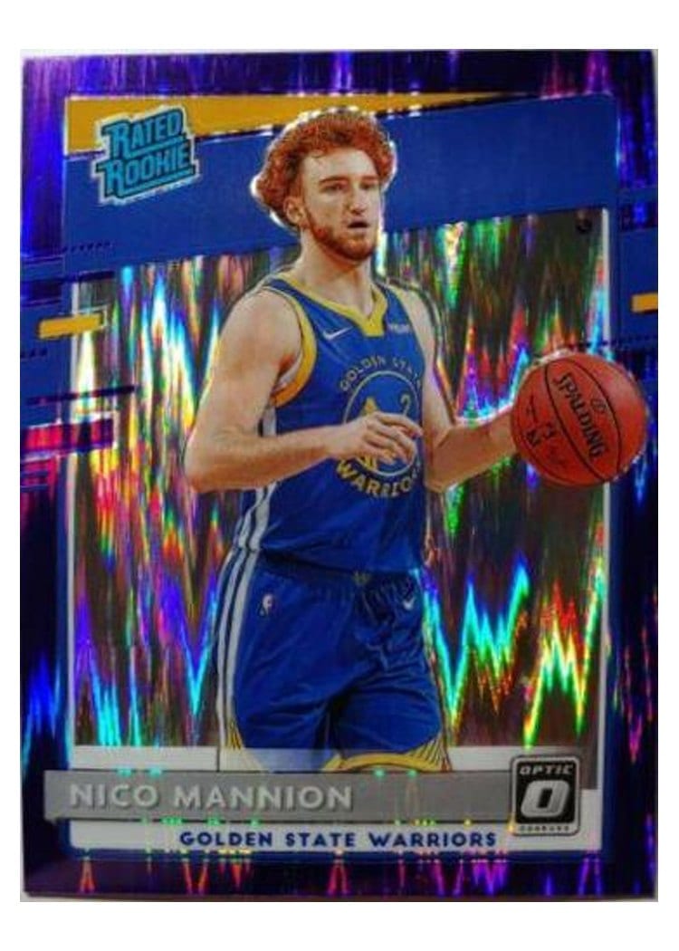 2020-21 Donruss Optic Base Set Nico Mannion Purple Shock #190 card