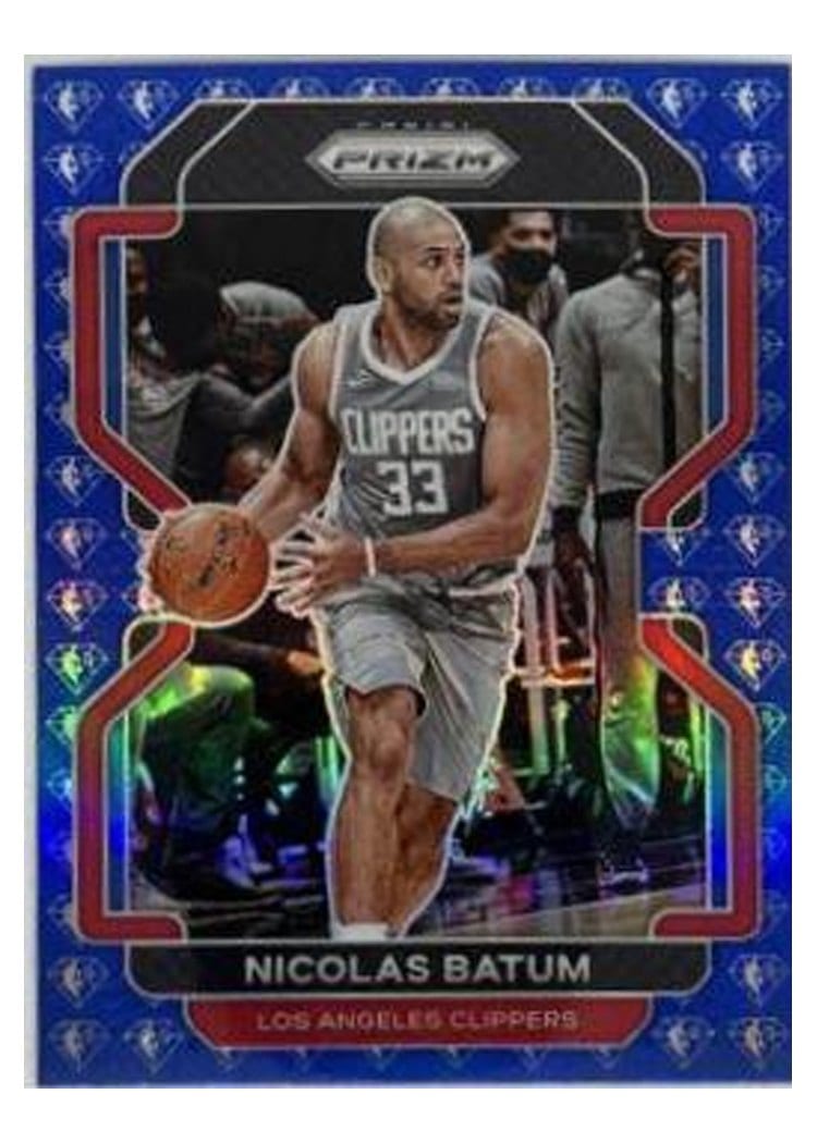 2021-22 Panini Prizm Base Set Nicolas Batum 75th Anniversary Red Diamond Prizm #200 card