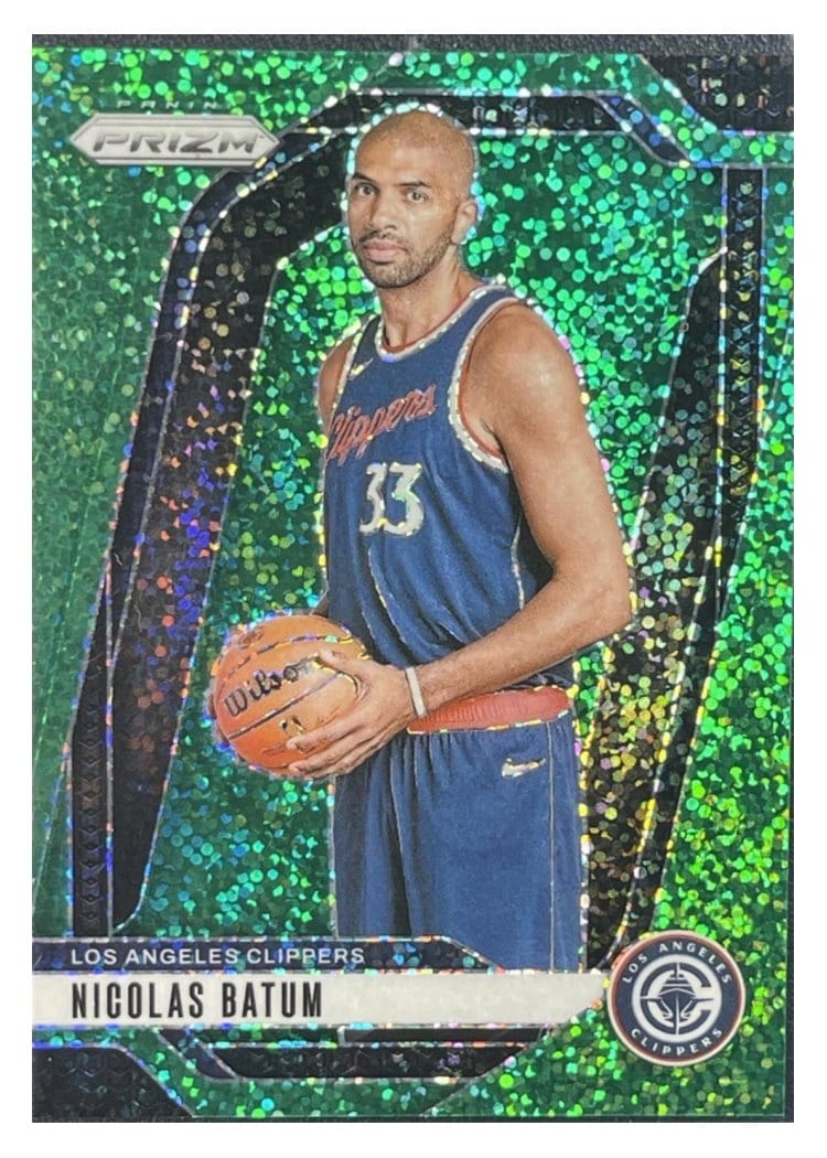 2024-25 Panini Prizm Base Set Nicolas Batum Green Sparkle #177 card