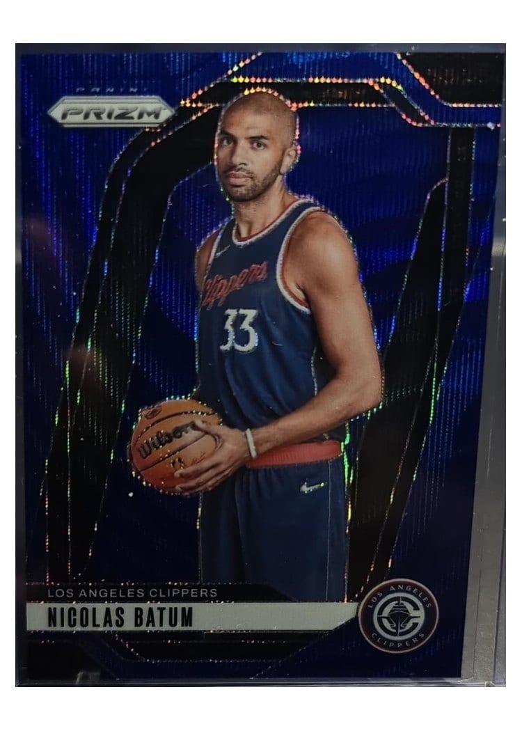2024-25 Panini Prizm Base Set Nicolas Batum Wave Blue #177 card