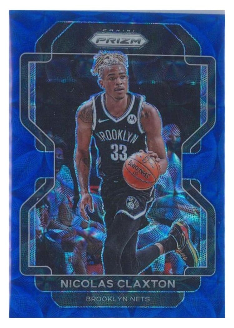2021-22 Panini Prizm Base Set Nicolas Claxton Blue Choice Prizm #38 card