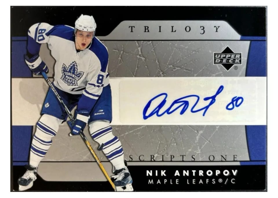 2006 Upper Deck Trilogy Scripts Nik Antropov #TS-NA card