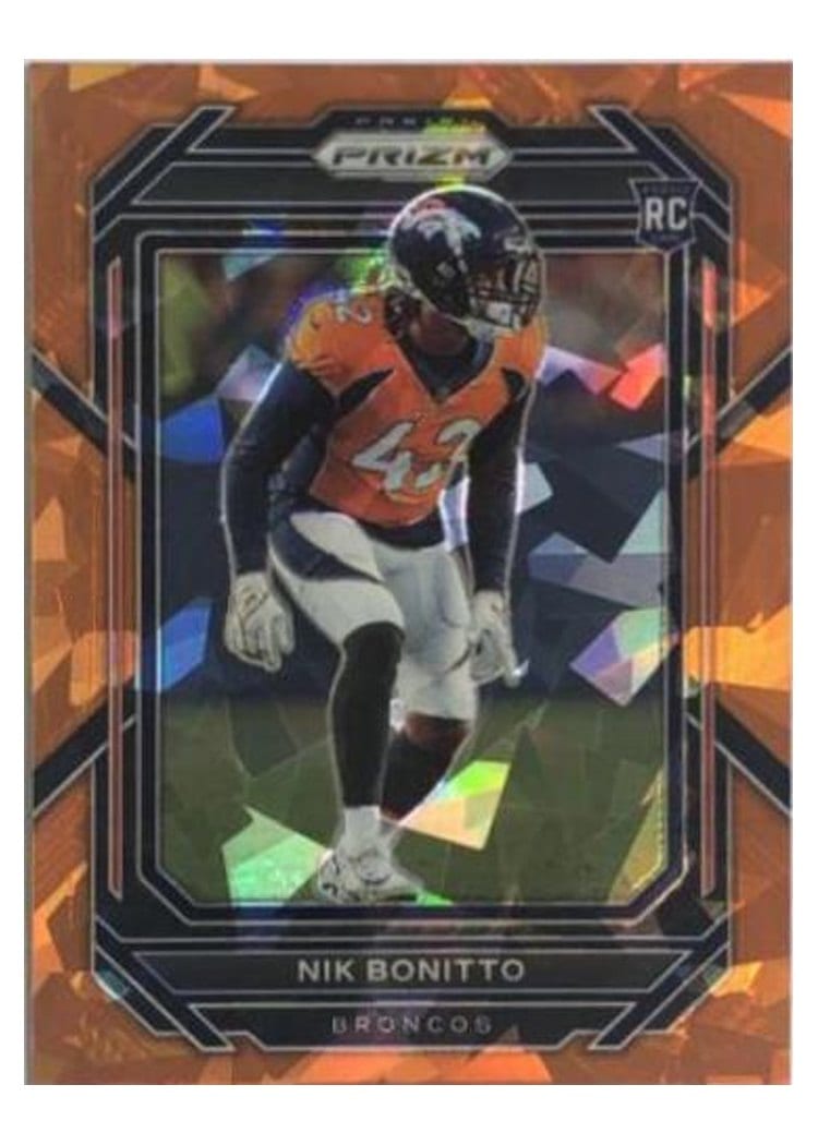 2022 Panini Prizm Base Set Nik Bonitto Orange Ice #398 card