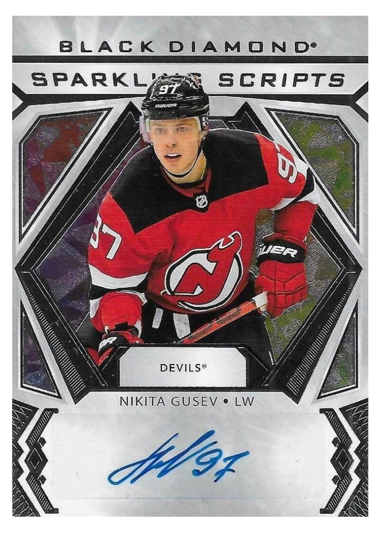 2020-21 Upper Deck Black Diamond Sparkling Scripts Nikita Gusev #SC-NG card