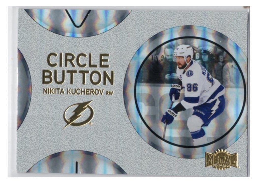 2025-26 SkyBox Metal Universe Circle Button Nikita Kucherov #CB-8 card