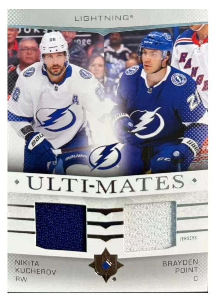 2024-25 Upper Deck Ultimate Collection Ulti-Mates Jersey Nikita Kucherov/Brayden Point #UTM-KP card