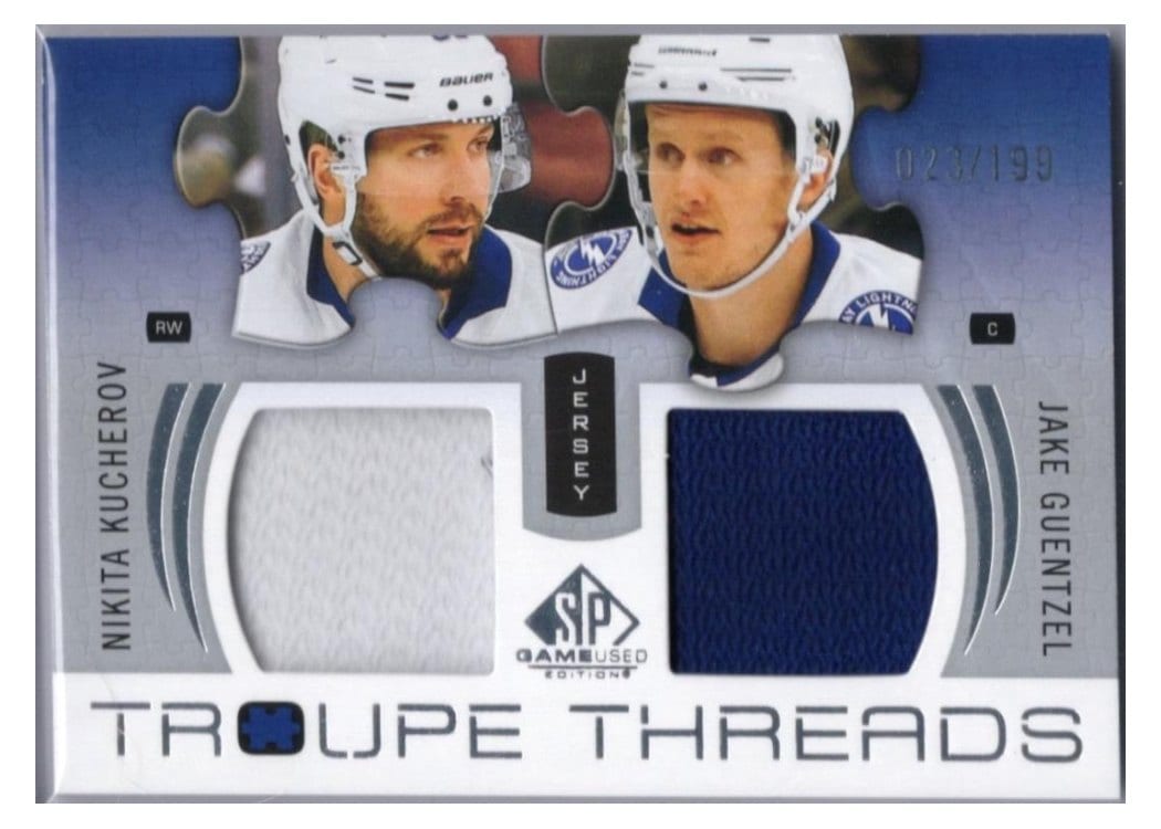 2025-26 SP Game Used Troupe Threads Nikita Kucherov/Jake Guentzel #TT-KG card