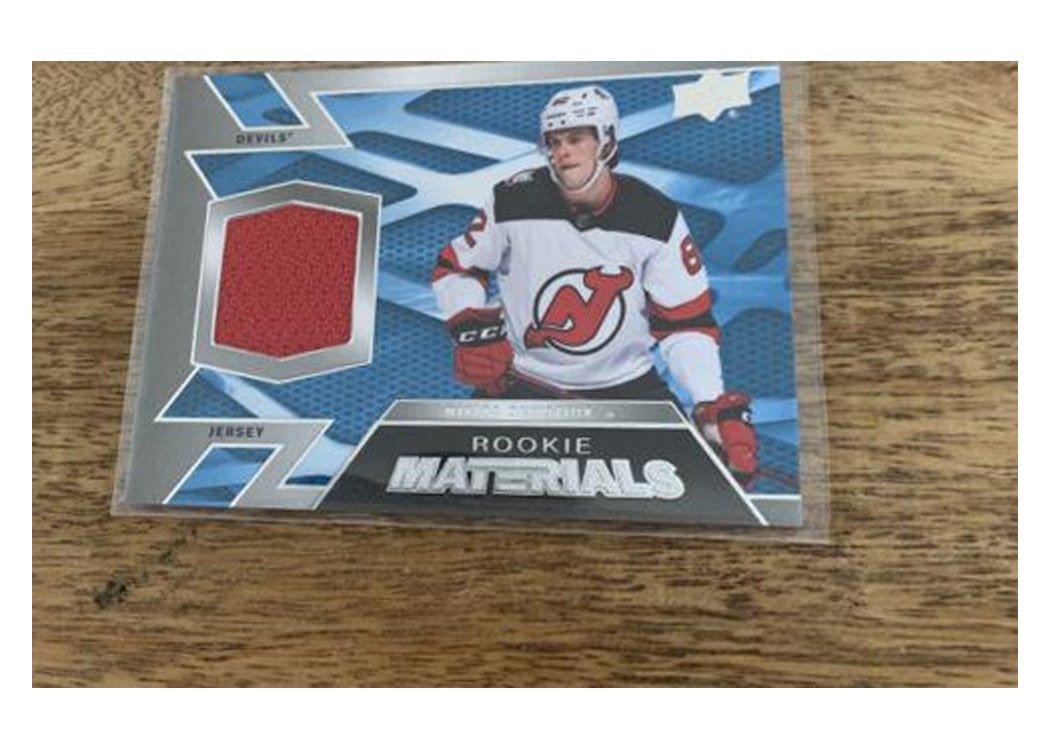 2022-23 Upper Deck Rookie Materials Nikita Okhotiuk #RM-NO card