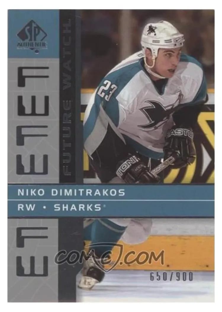 2002 SP Authentic Niko Dimitrakos #213 card