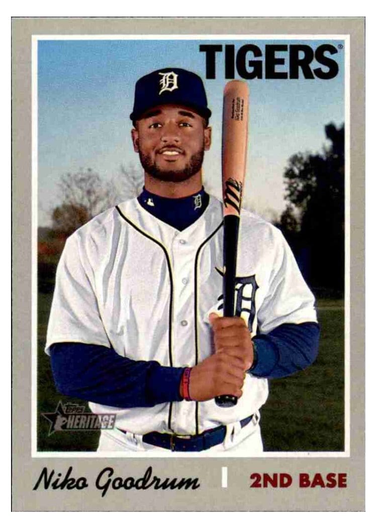 2019 Topps Heritage Base Set Niko Goodrum #177 card