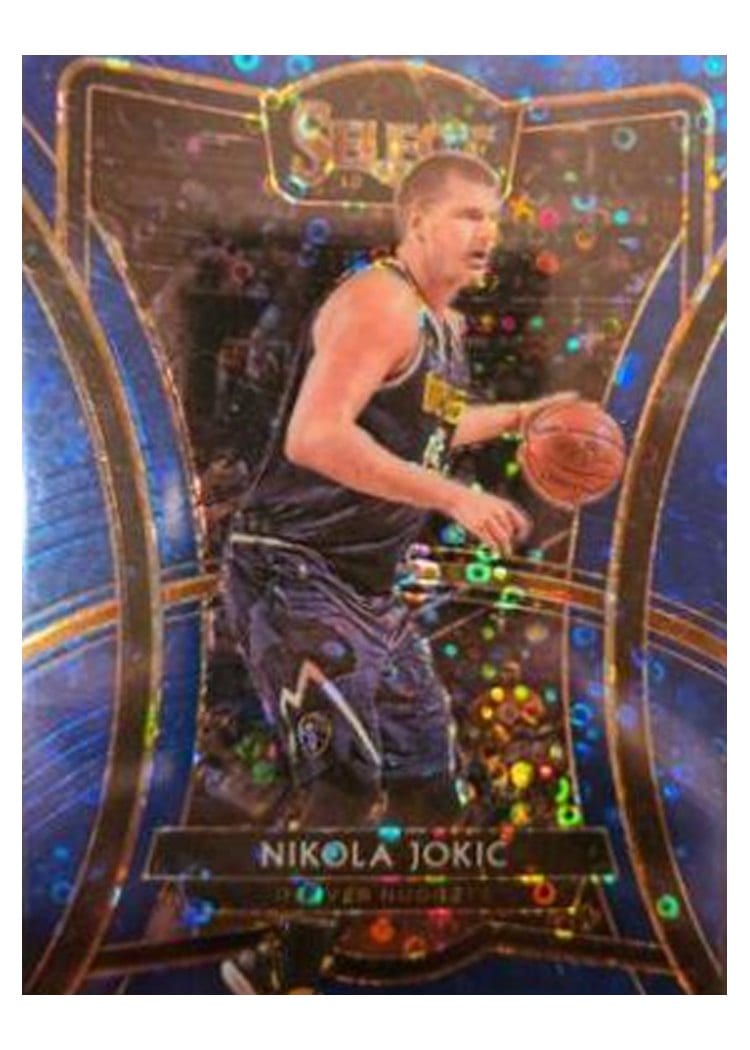 2019-20 Panini Select Base Set Nikola Jokic Blue Disco Prizm #107 card