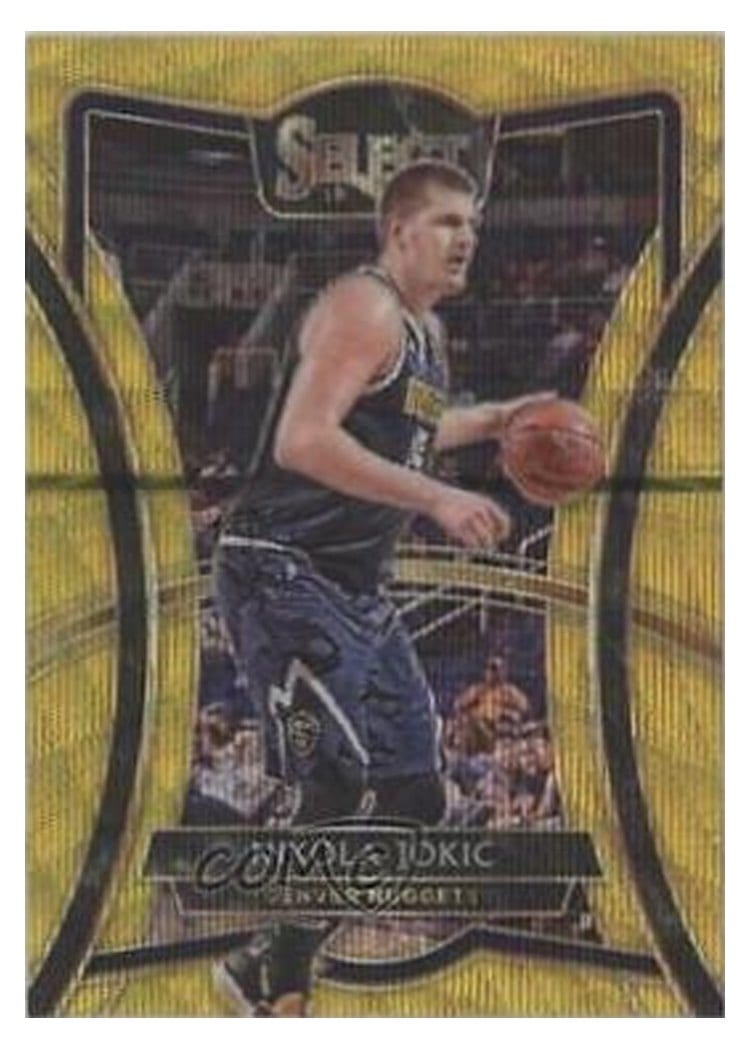 2019-20 Panini Select Base Set Nikola Jokic Gold Wave #107 card