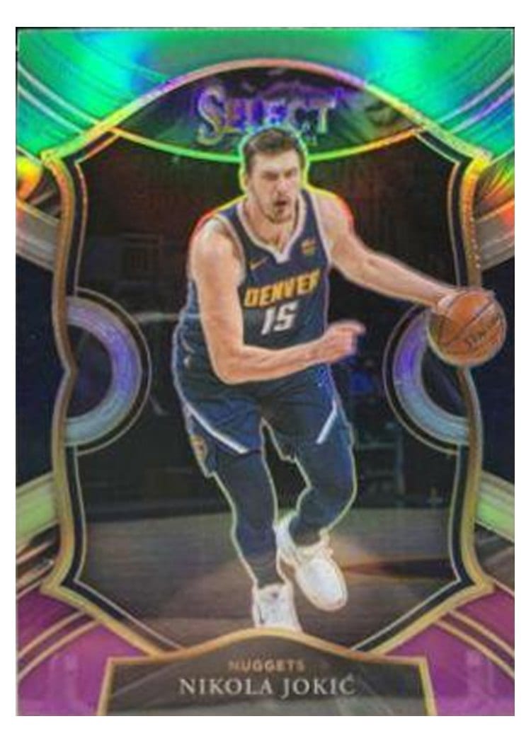 2020-21 Panini Select Base Set Nikola Jokic Green White Purple #202 card