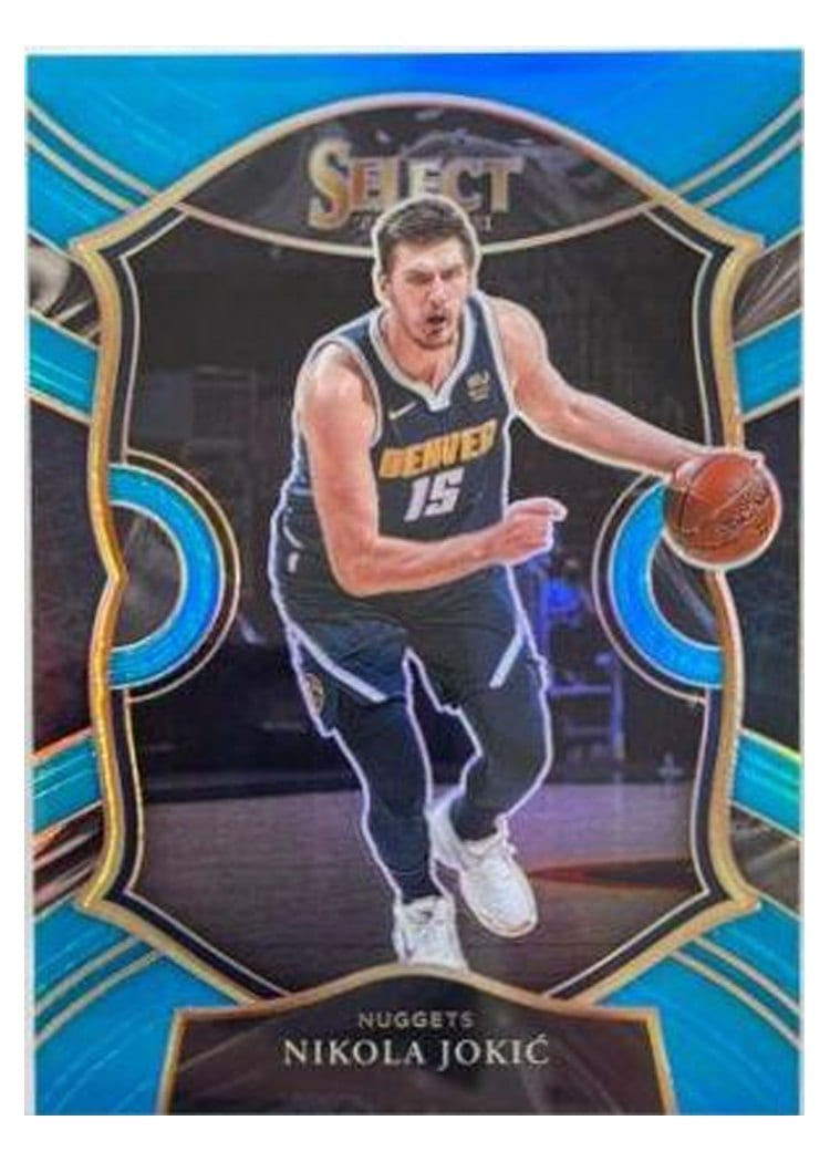 2020-21 Panini Select Base Set Nikola Jokic Light Blue Prizm #58 card