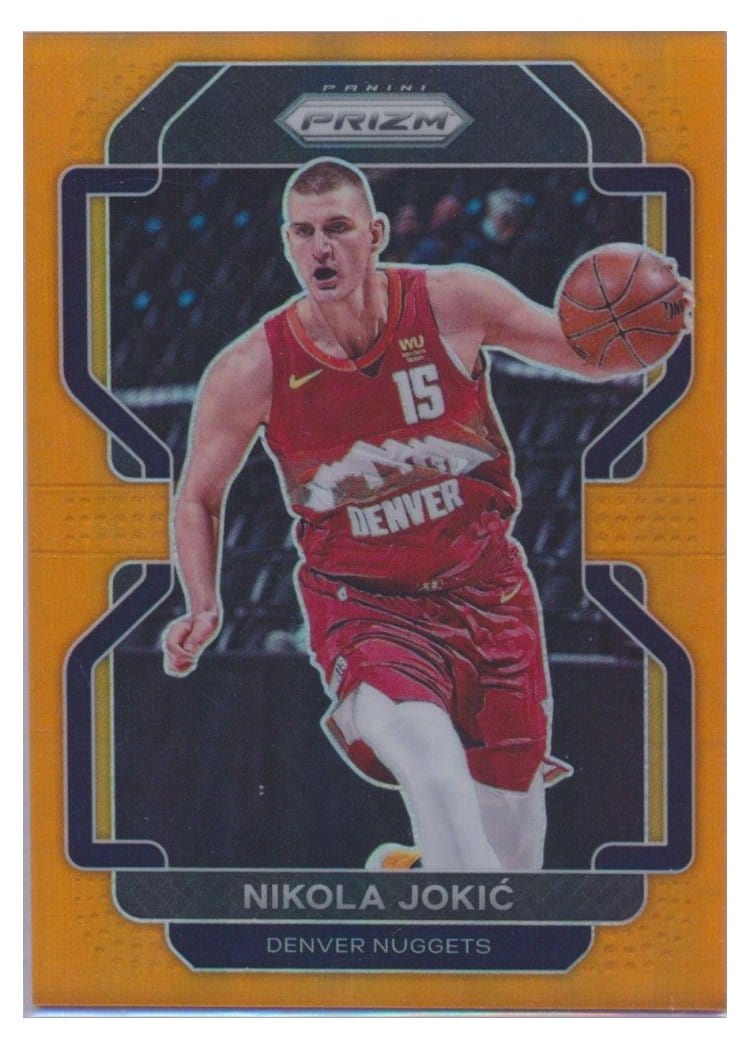 2021-22 Panini Prizm Base Set Nikola Jokic Orange Prizm #32 card