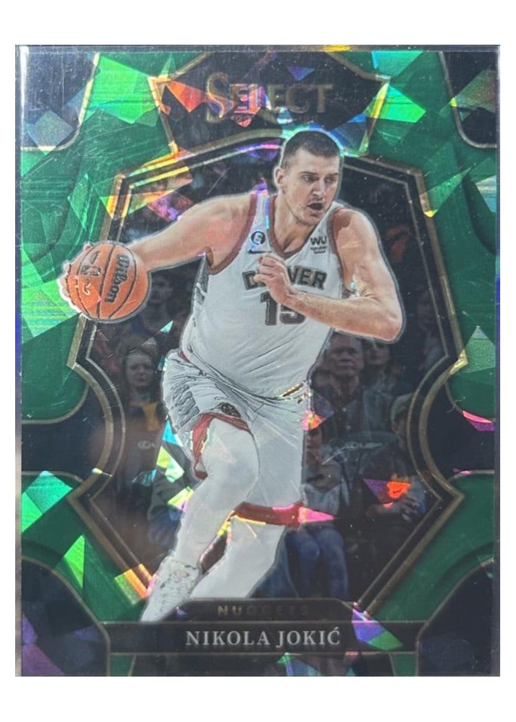 2022-23 Panini Select Base Set Nikola Jokic Green Ice Prizm #101 card
