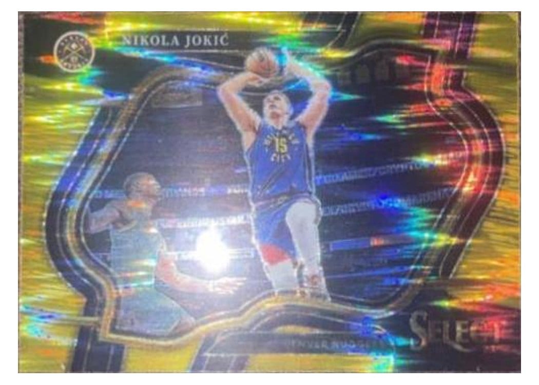 2022-23 Panini Select Base Set Nikola Jokic Gold Prizm #201 card
