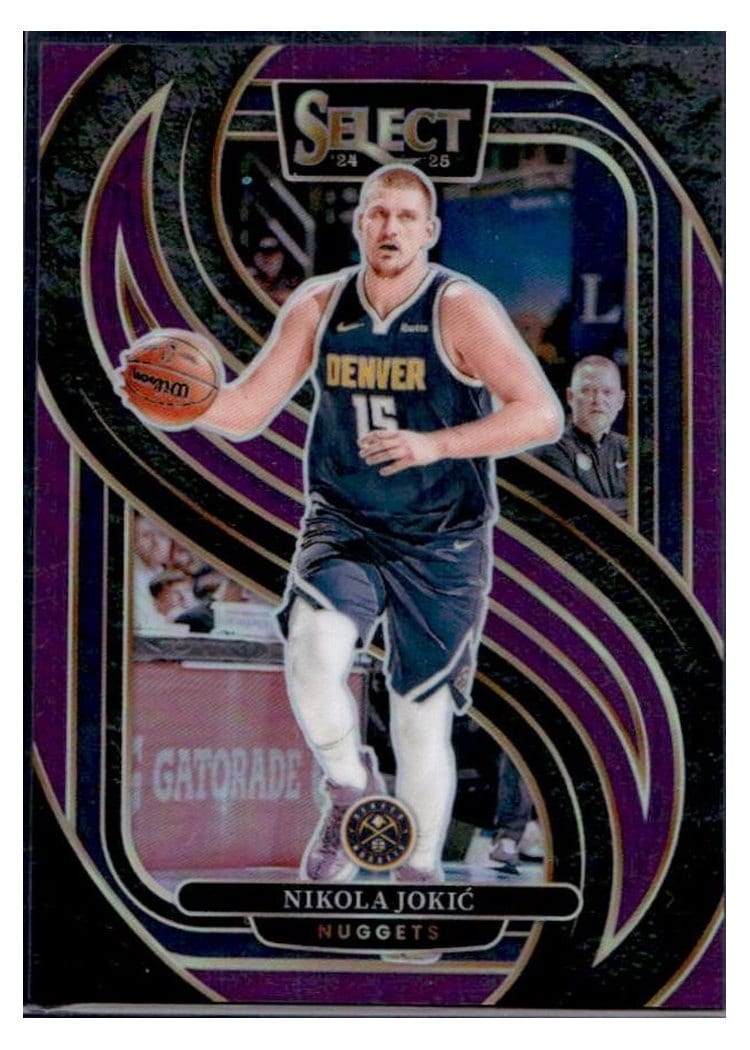 2024 Panini Select Nikola Jokic Purple Cracked Ice Prizm #14 card