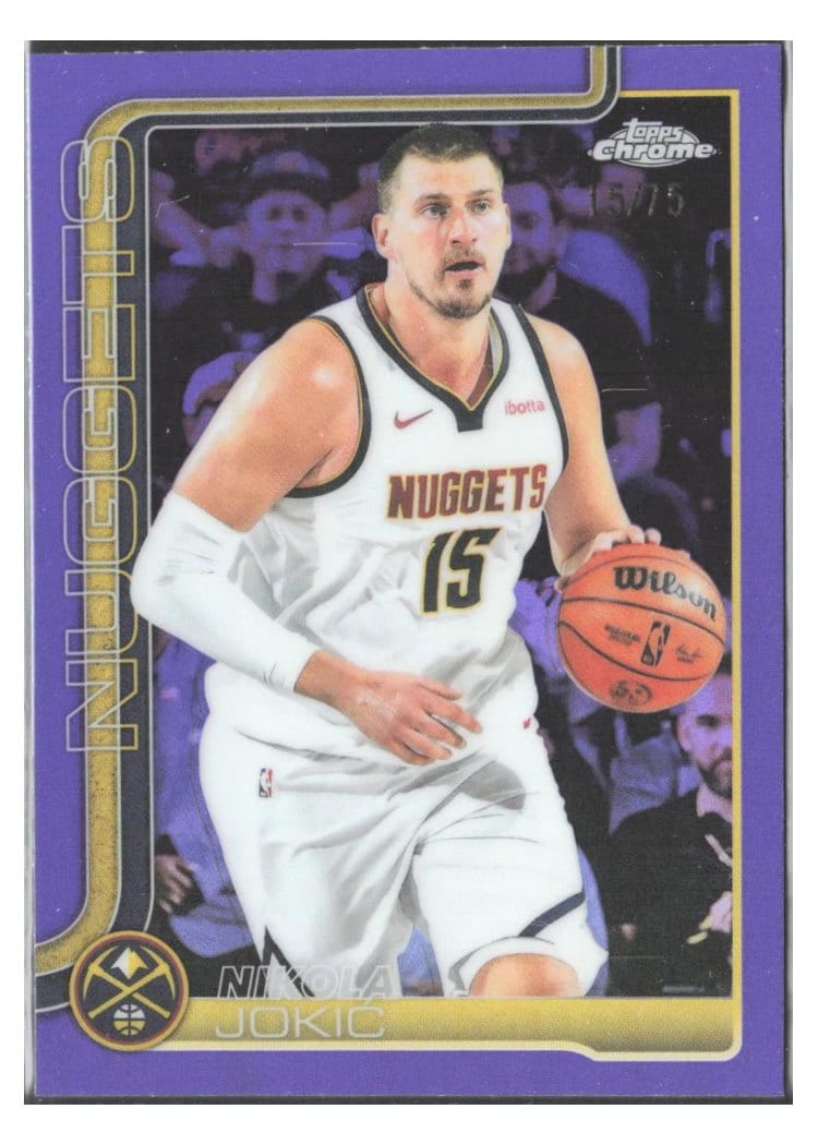 2025 Topps Chrome Nikola Jokic Purple Basketball Refractor #25 card