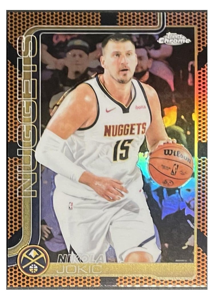 2025 Topps Chrome Nikola Jokic Orange Basketball Refractor #25 card