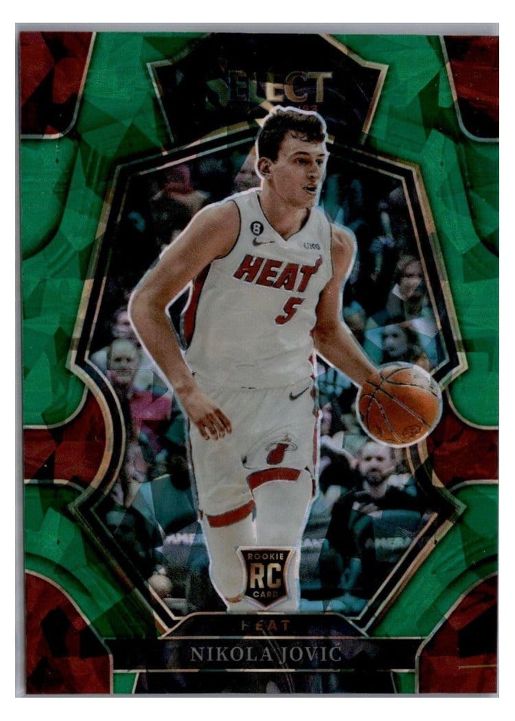 2022-23 Panini Select Base Set Nikola Jovic Green Ice Prizm #170 card