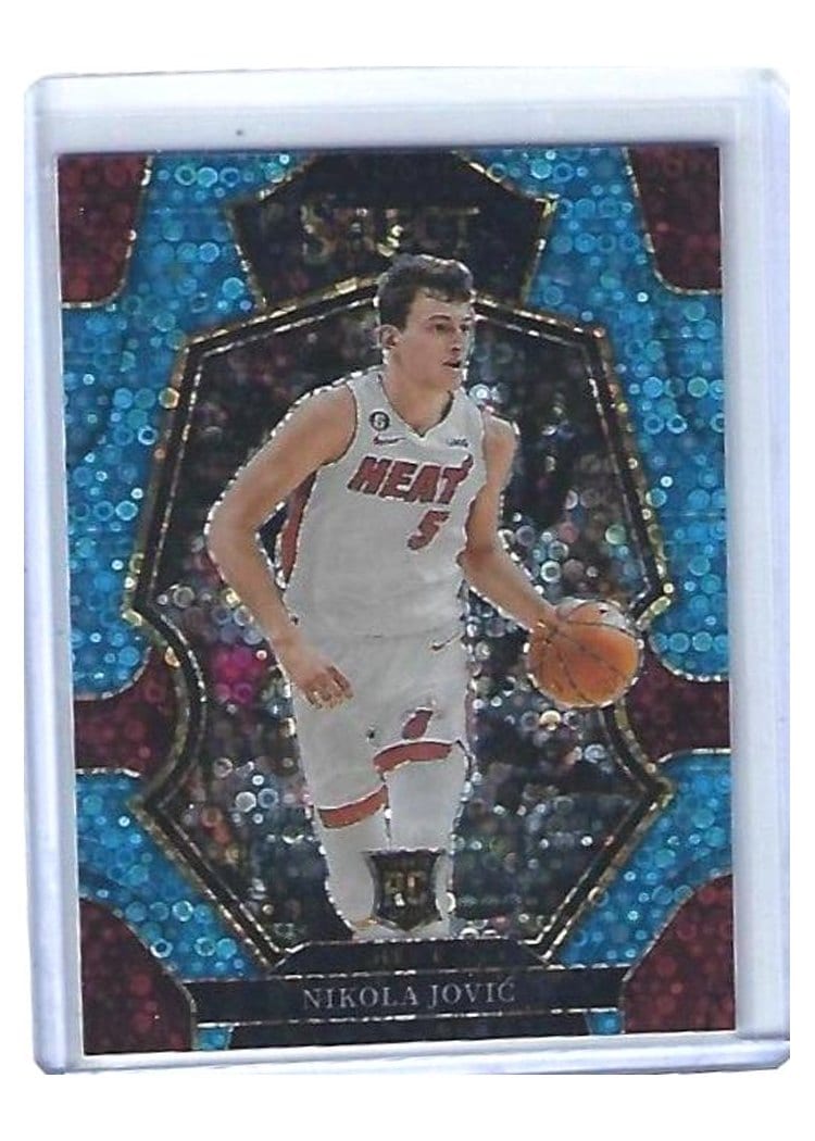 2022-23 Panini Select Base Set Nikola Jovic Light Blue Disco Prizm #170 card