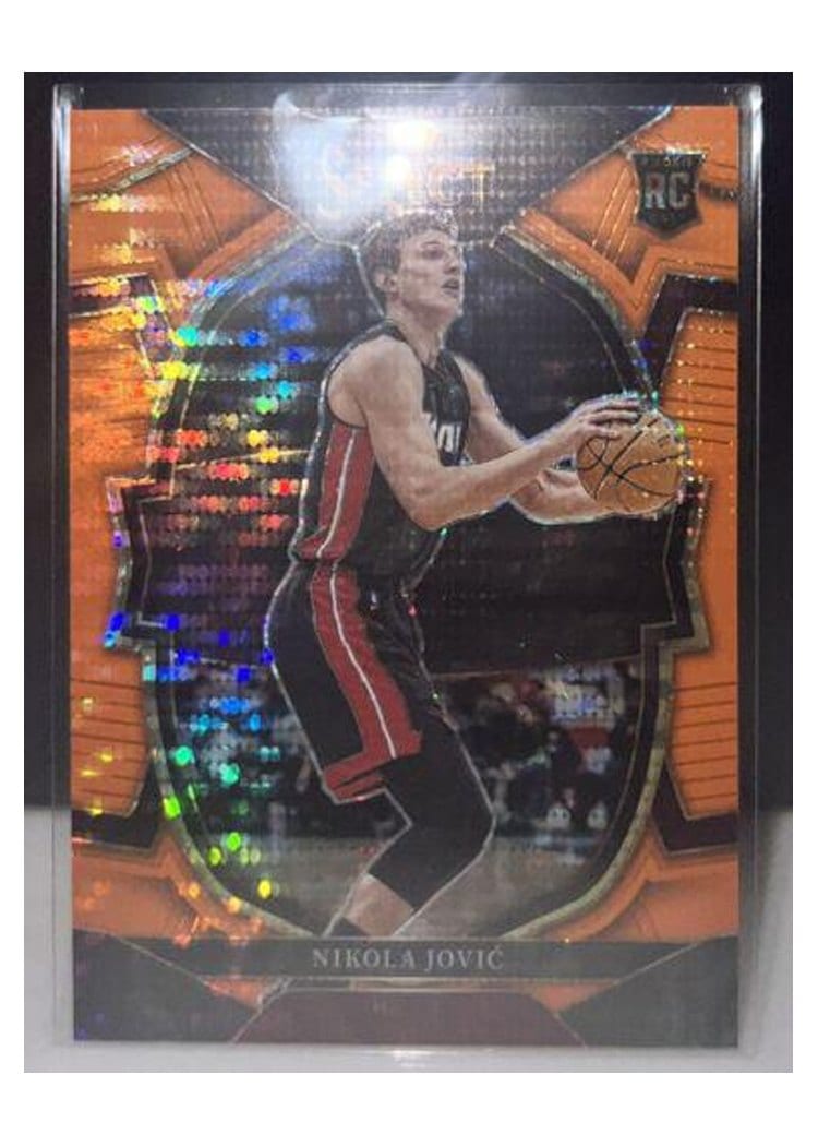 2022 Panini Select Nikola Jovic Neon Orange Pulsar Prizm #91 card