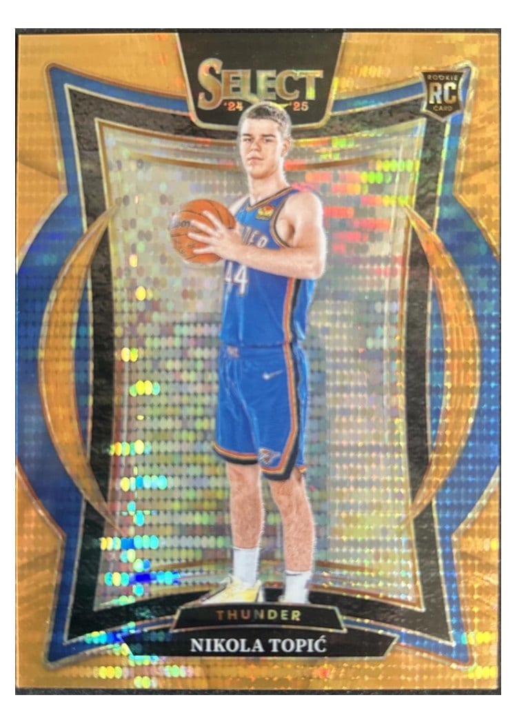 2024-25 Panini Select Base Set Nikola Topic Neon Orange Pulsar Prizm #89 card