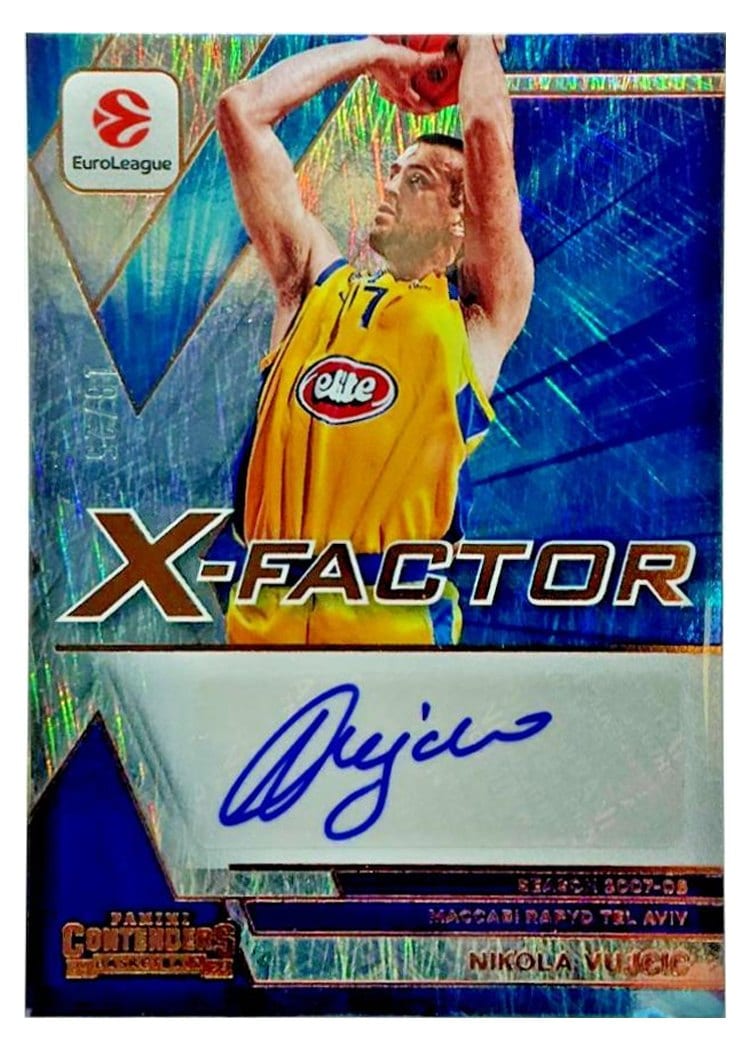 2025 Panini Contenders EuroLeague X-Factor Autograph Nikola Vujcic #16 card