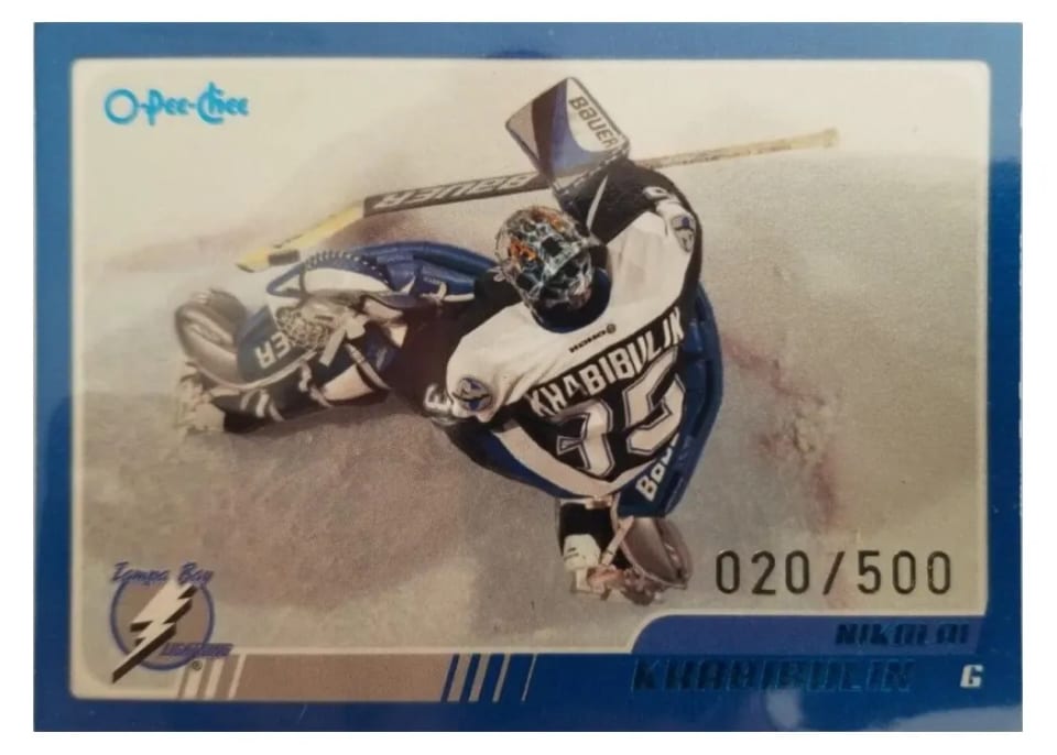 2003 O-Pee-Chee Nikolai Khabibulin Blue #21 card