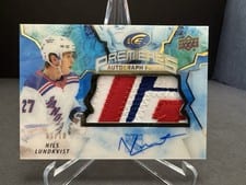 2021-22 Upper Deck Ice Ice Premieres Autograph Patch Nils Lundkvist #IP-NL card