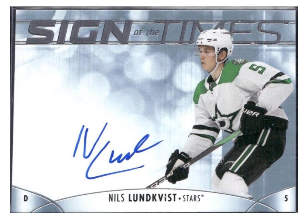 2023-24 SP Authentic Sign of the Times Auto Nils Lundkvist #SOTT-NL card
