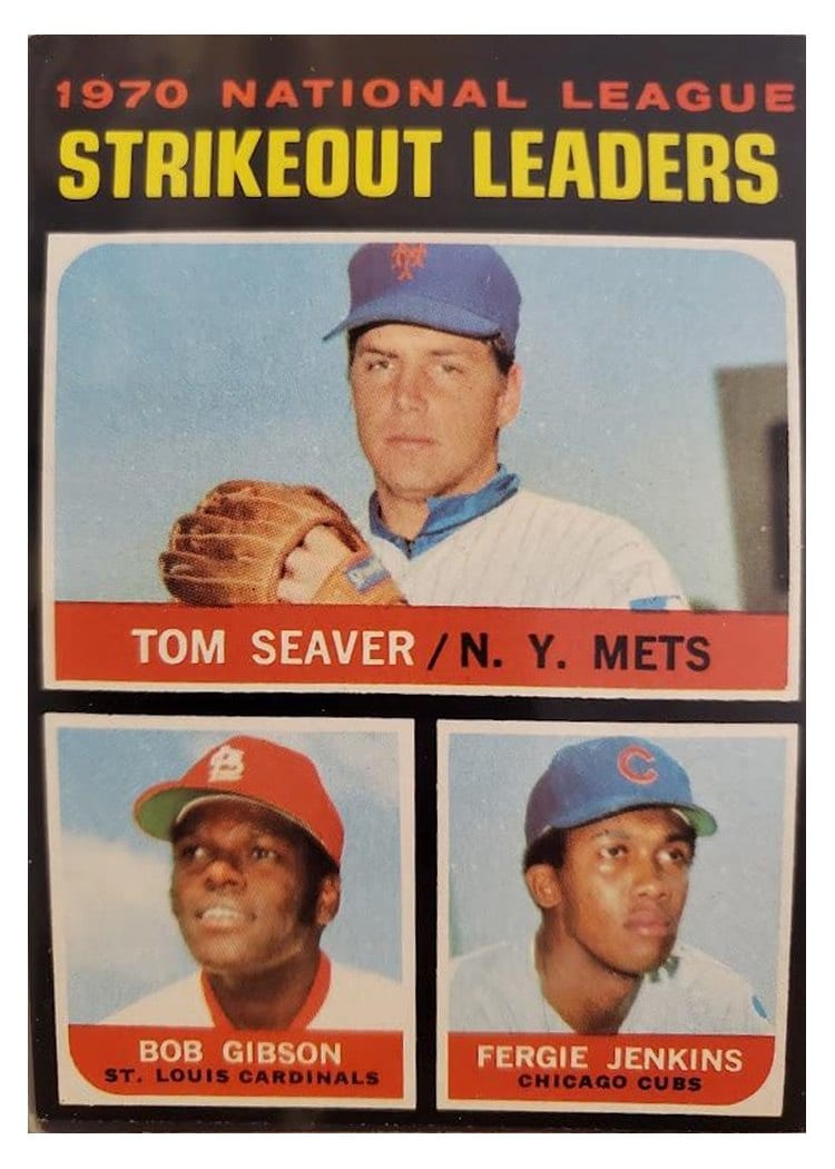 1971 Topps NL Strikeout Leaders #72 card