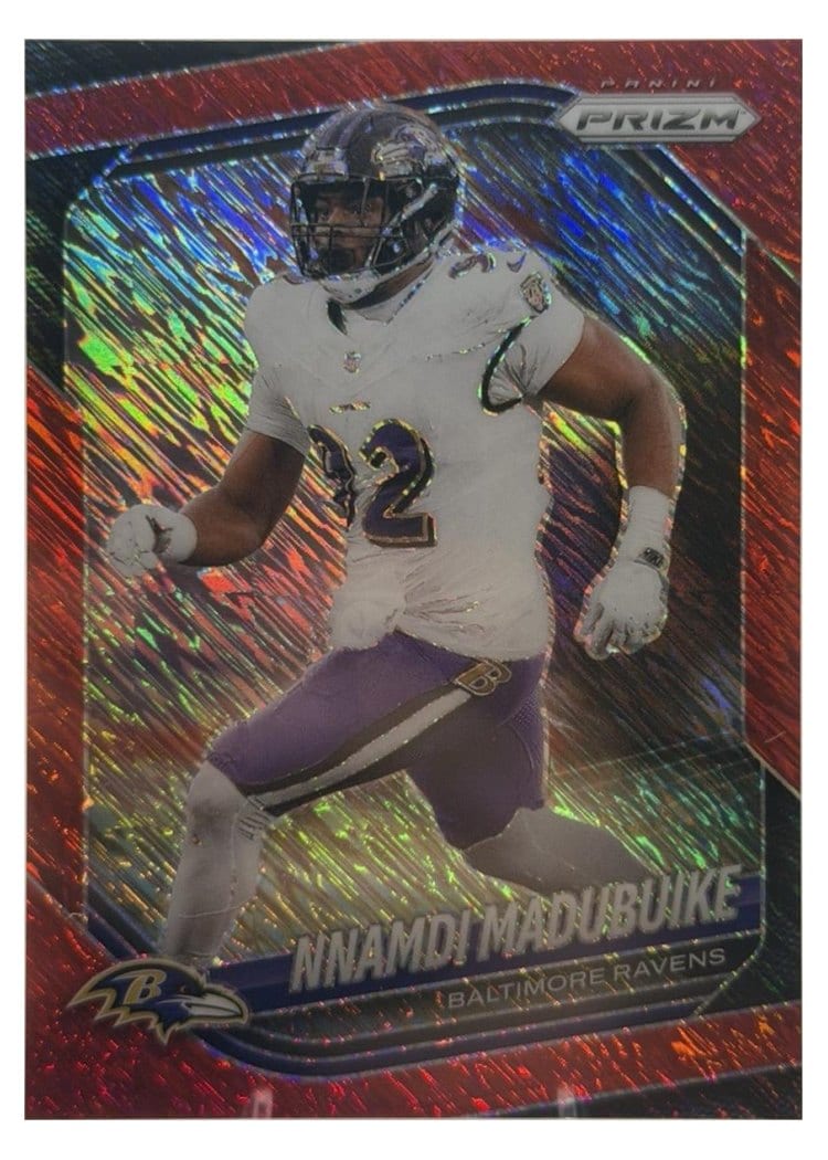 2025 Panini Prizm Base Set Nnamdi Madubuike Red Shimmer #22