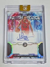 2025-26 Topps 3 Fresh Force Relic Autos Noa Essengue #FFR-NE card
