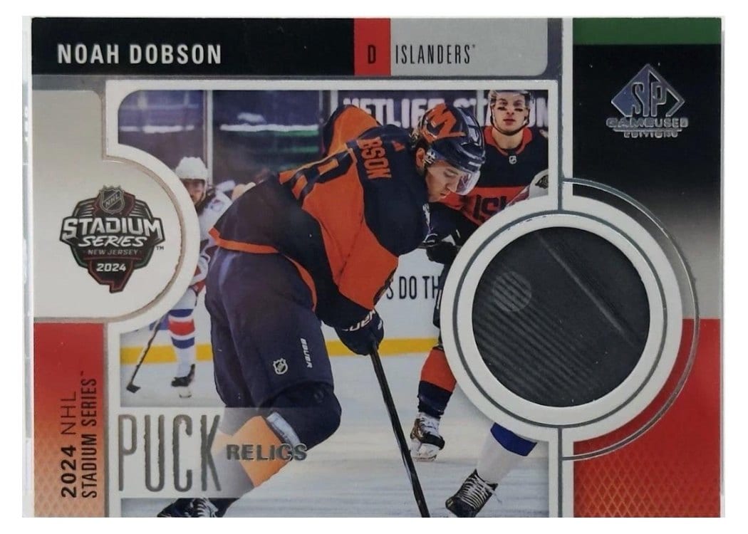 2024-25 SP Game Used 2024 Stadium Series Islanders-Rangers Puck Relics Noah Dobson #SSP-ND card