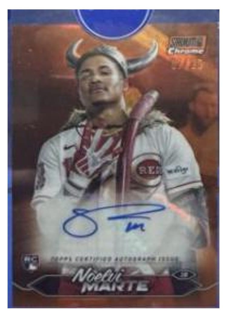 2024 Stadium Club Chrome Autographs Noelvi Marte #SCCA-NM card