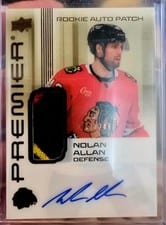 2024-25 Upper Deck Premier Acetate Auto Patch Rookies Nolan Allan #AR-NA card