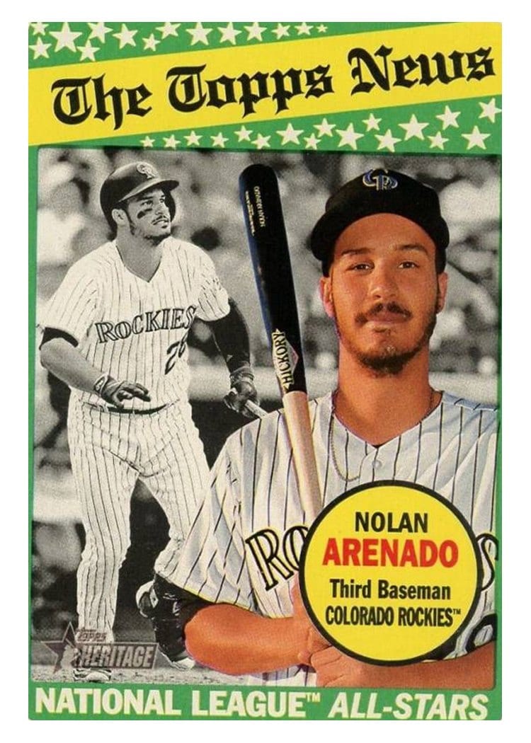 2018 Topps Heritage Base Set Nolan Arenado #112 card