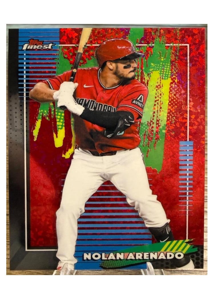 2026 Topps Finest Nolan Arenado Red Mini Diamond Refractor #77 card