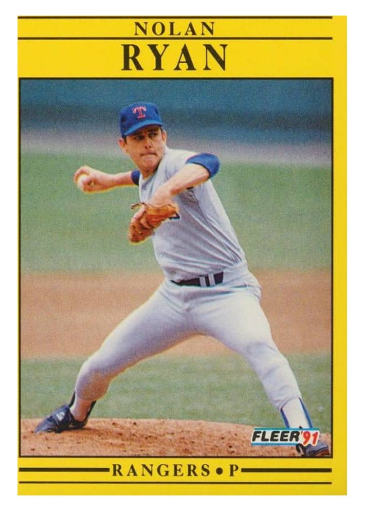 1991 Fleer Base Set Nolan Ryan #302 card