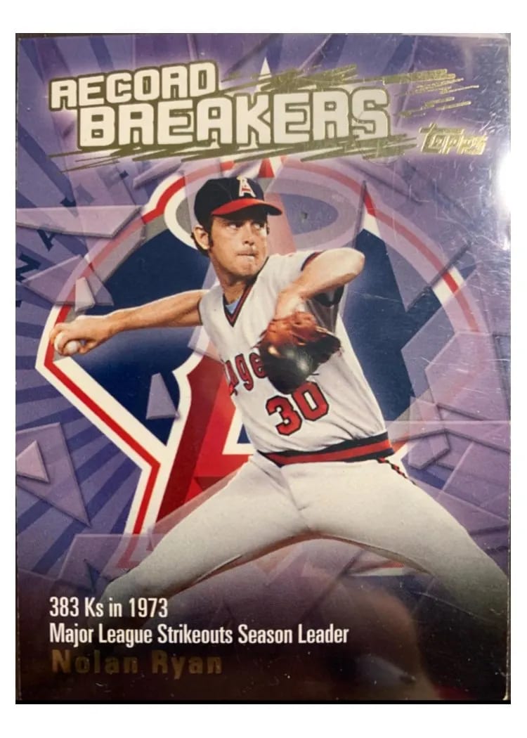 2002 Topps Record Breakers Nolan Ryan #RB-NR card