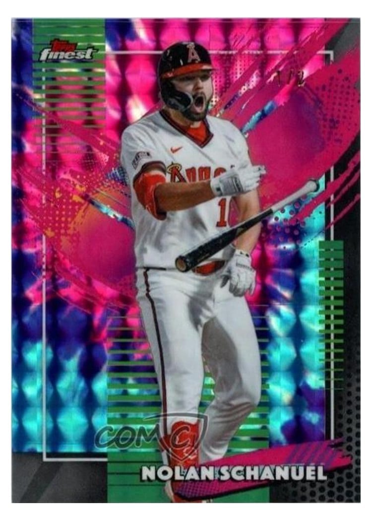 2026 Topps Finest Nolan Schanuel Tie Dye Geometric Refractor #293 card