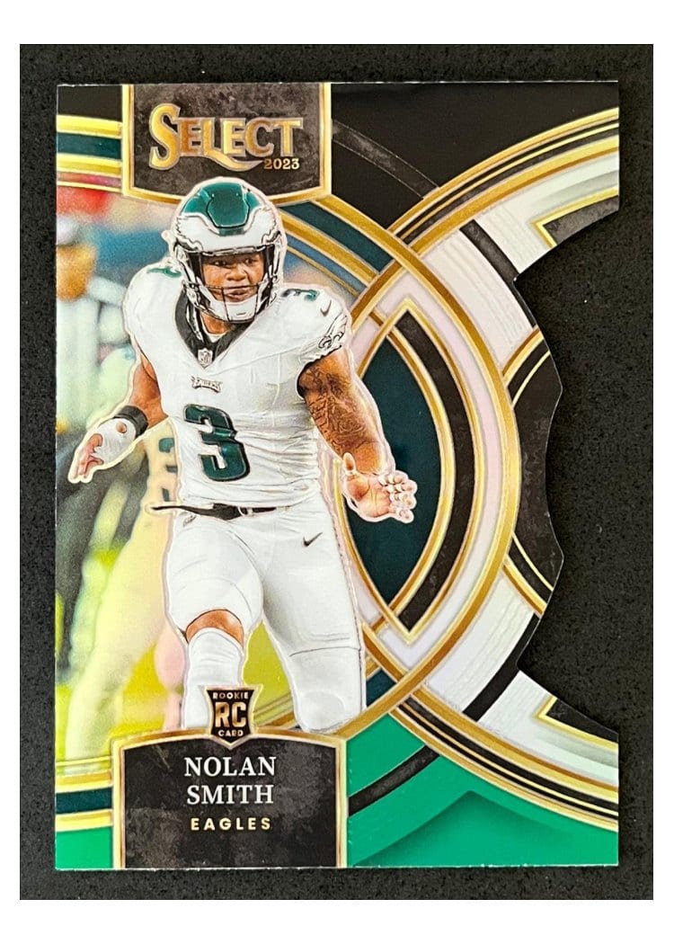 2023 Panini Select Base Set Nolan Smith Black Green Prizm Die-Cut #108 card