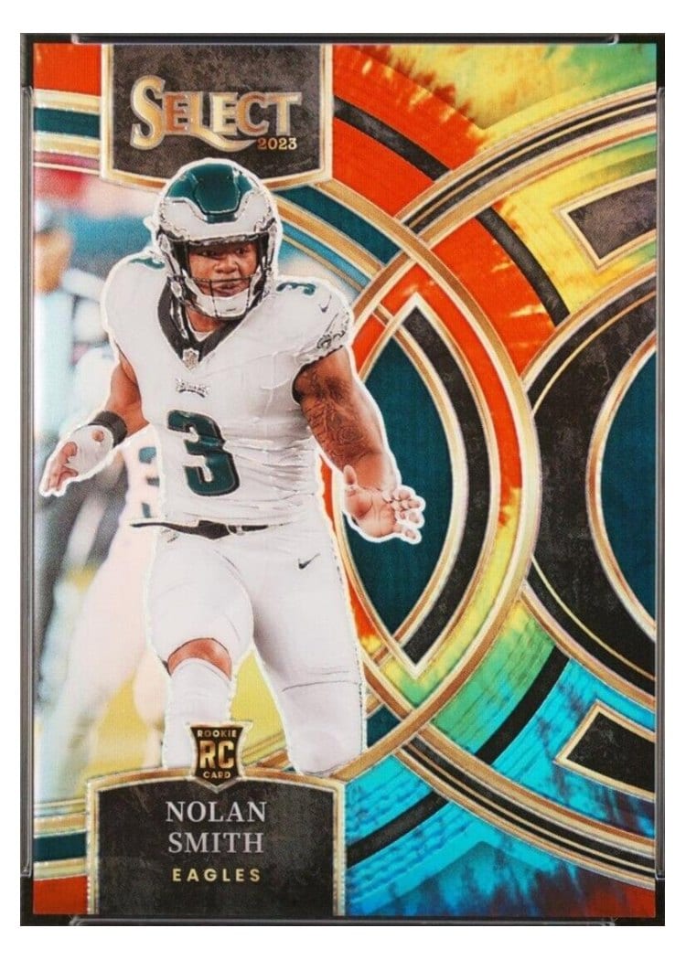 2023 Panini Select Base Set Nolan Smith Tie-Dye Prizm #108 card